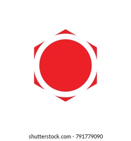 red geometric sun light logo vector