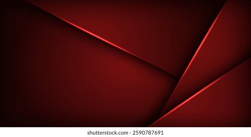 Red geometric triangle vector background overlap layer on black space for text and background design Eps10 vector