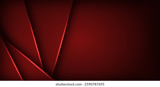 Red geometric triangle vector background overlap layer on black space for text and background design Eps10 vector