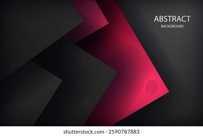 Red geometric triangle vector background overlap layer on black space for text and background design Eps10 vector