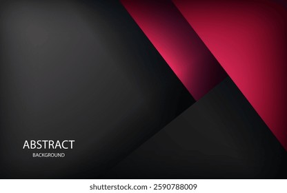 Red geometric triangle vector background overlap layer on black space for text and background design Eps10 vector