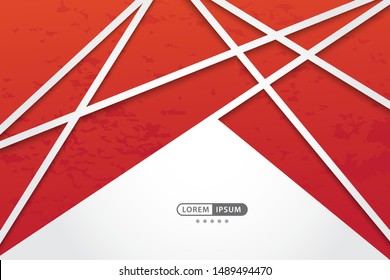 red geometric vector background with abstract line style, vector illustration 