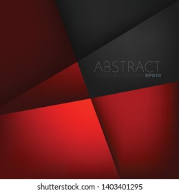 Red geometric vector background overlap layer on black space for background design