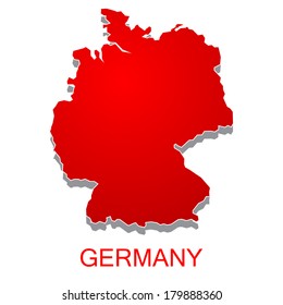 Red Germany Map 