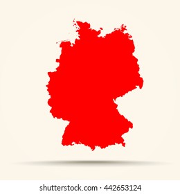 Red Germany Map Illustration