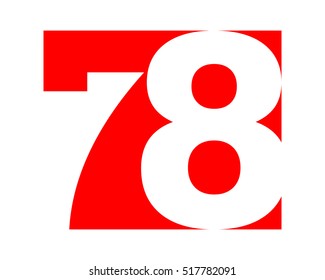 red gestalt typography typeset logotype numeral numeric nominal image vector icon