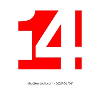red gestalt typography typeset logotype numeral numeric nominal image vector icon