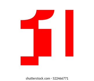 red gestalt typography typeset logotype numeral numeric nominal image vector icon