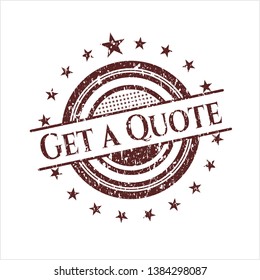 Red Get a Quote grunge style stamp