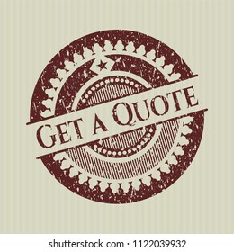 Red Get a Quote rubber grunge texture seal