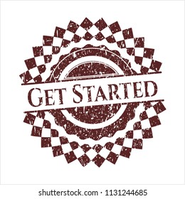 Red Get Started rubber seal