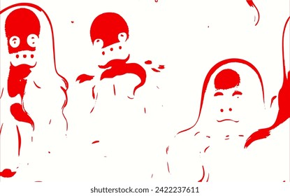 red ghost on white background
