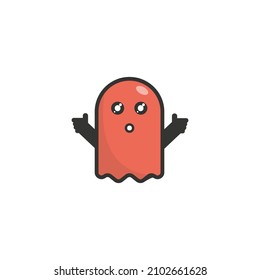 red ghost vector logo icon for your business editable