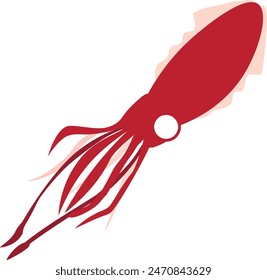 red giant squid illustration art