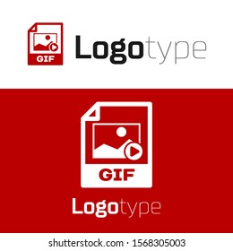 Red GIF file document. Download gif button icon isolated on white background. GIF file symbol. Logo design template element. Vector Illustration