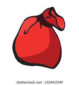 red  gift bag on a white background, vector 