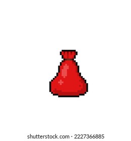 bolso de regalo rojo en forma de píxel