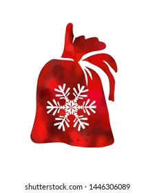 Red gift bag. Vector illustration