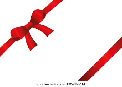 red gift bow isolated on white background vector illustration EPS10