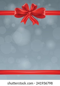 Red gift bow and place for text, vector illustration