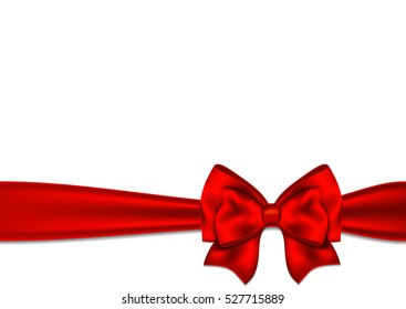 Red gift bow with ribbon. 