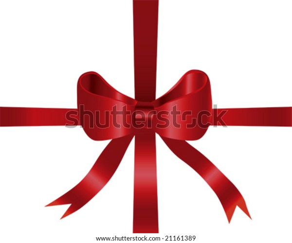 Red Gift Bow Ribbon Designed Illustrator Stock Vector Royalty Free