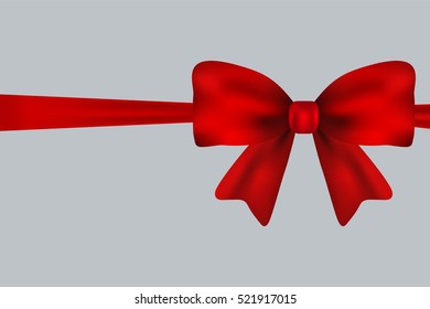 Red gift bow of ribbon isolated