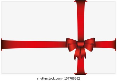 Red gift bow with ribbons, vector illustration 