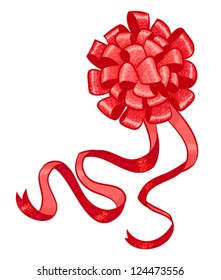 Red  gift bow with ribbons.vector illustration, eps 10