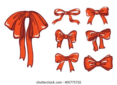 Red gift bows collection