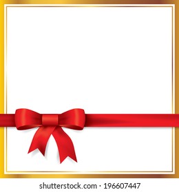 Red gift bows with ribbons. Vector.