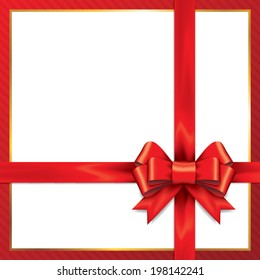 Red gift bows with ribbons. Vector.