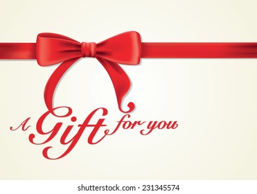 Red gift bows with ribbons, Vector, Gift