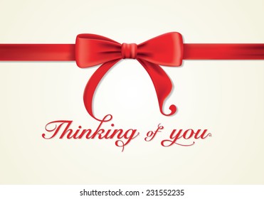 Red gift bows with ribbons, Vector