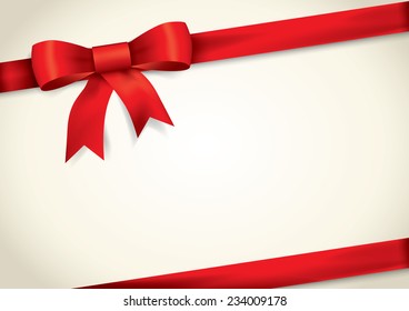 Red gift bows with ribbons, Vector for greeting card, bows, new year, gift