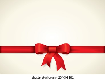 Red gift bows with ribbons, Vector for greeting card, bows, new year, gift