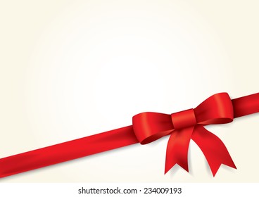 Red gift bows with ribbons, Vector for greeting card, bows, new year, gift