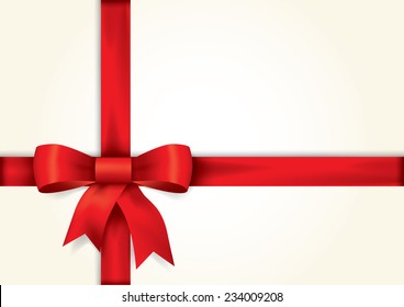 Red gift bows with ribbons, Vector for greeting card, bows, new year, gift
