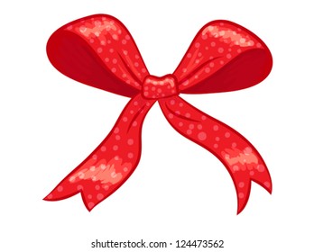 Red  gift bow.vector illustration, eps 10