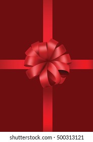red gift box with red bow ribbon