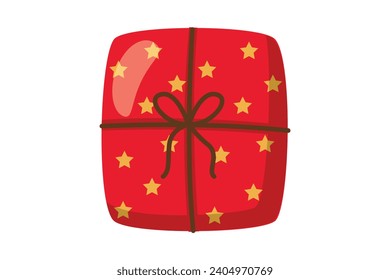 Red Gift Box Christmas Sticker