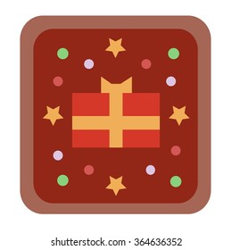 Red gift box.  Flat style trend modern logo design vector illustration.