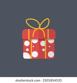 red gift box in flat vector design.