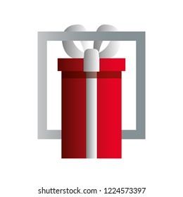 red gift box frame decoration