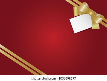 Red gift box and gold ribbon vector back ground.