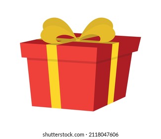 red gift box icon flat