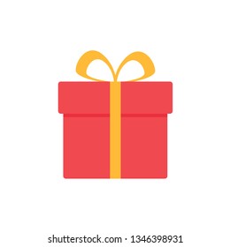 red gift box icon isolated vector illustration.