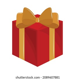 red gift box icon isolated