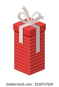red gift box icon isolated