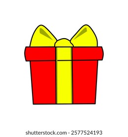 red gift box icon simple design for decoration